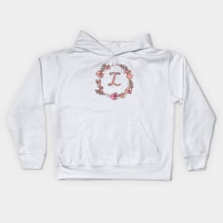 Letter L Rose Pink Initial Monogram - Letter l Kids Hoodie